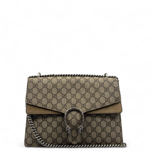 Gucci Dionysus GG Supreme Monogram Suede Brown