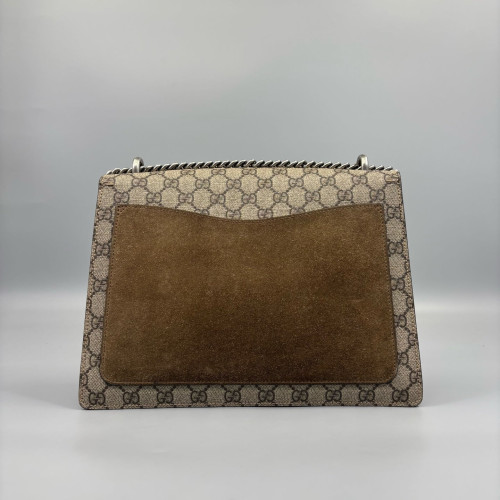 Gucci Dionysus GG Supreme Monogram Suede Brown
