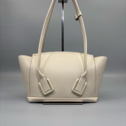Bottega Veneta Small Arco Grained Calfskin White