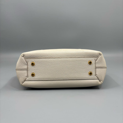 Bottega Veneta Small Arco Grained Calfskin White