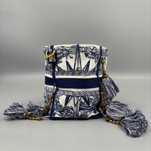 Dior Bucket Canvas Navy Beige