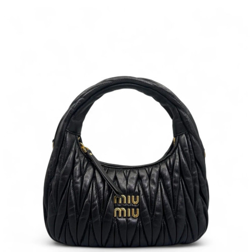 Miu Miu Mini Wander Hobo Calfskin Black