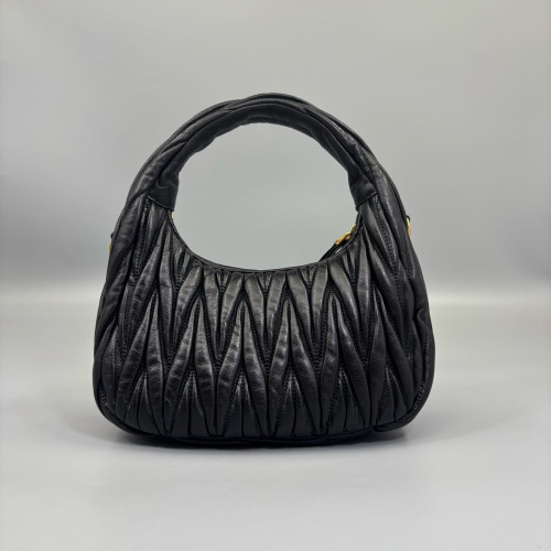 Miu Miu Mini Wander Hobo Calfskin Black Miu Miu Mini Wander Hobo Calfskin Black