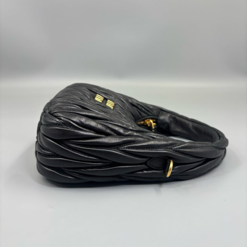 Miu Miu Mini Wander Hobo Calfskin Black Miu Miu Mini Wander Hobo Calfskin Black