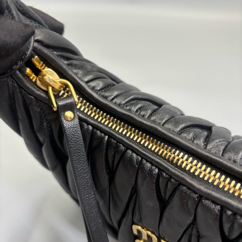 Miu Miu Mini Wander Hobo Calfskin Black Miu Miu Mini Wander Hobo Calfskin Black