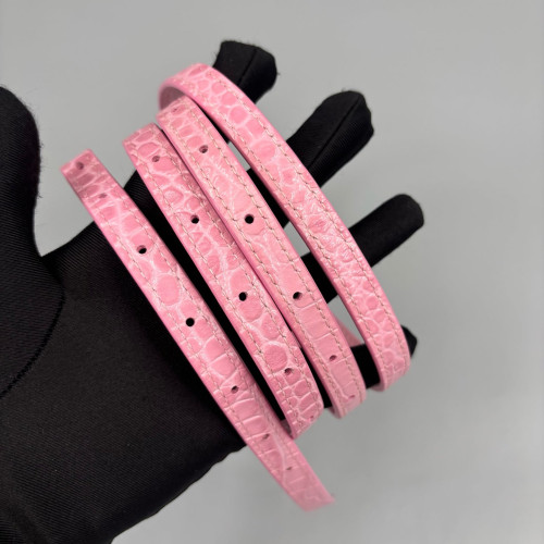 Balenciaga B Dot Flap Bag Calfskin Crocodile Embossed Pink