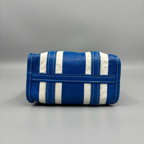 Balenciaga Xs Bazar Shopper Tote Calfskin Blue White