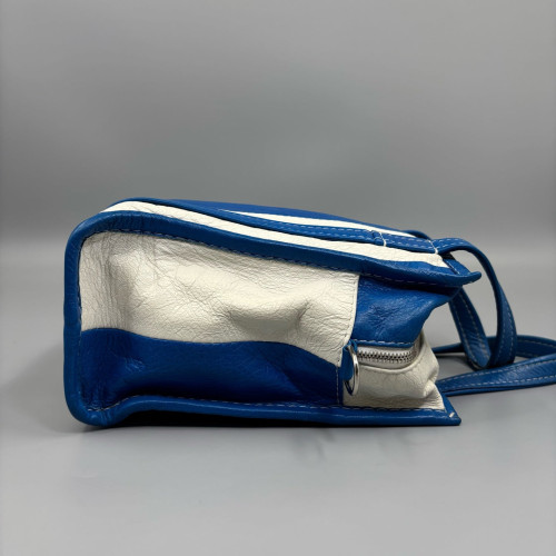 Balenciaga Xs Bazar Shopper Tote Calfskin Blue White