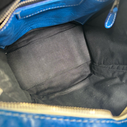 Balenciaga Xs Bazar Shopper Tote Calfskin Blue White