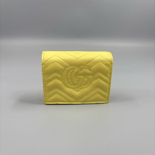 Gucci Marmont Matelasse Wallet On Chain WOC Calfskin Yellow