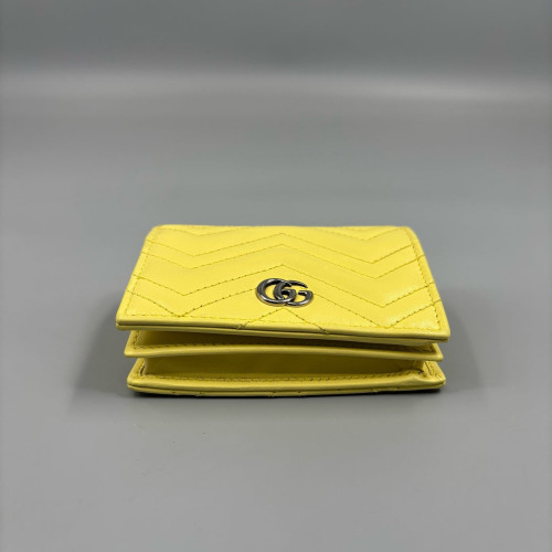 Gucci Marmont Matelasse Wallet On Chain WOC Calfskin Yellow
