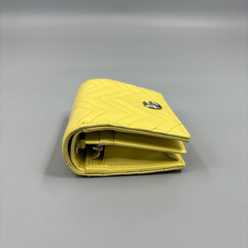 Gucci Marmont Matelasse Wallet On Chain WOC Calfskin Yellow