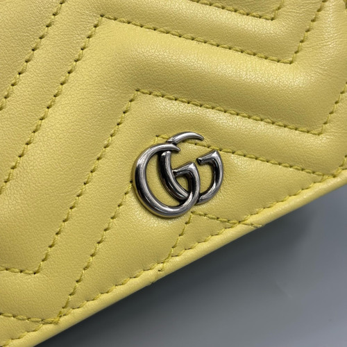 Gucci Marmont Matelasse Wallet On Chain WOC Calfskin Yellow