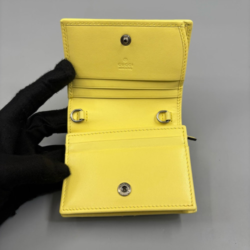 Gucci Marmont Matelasse Wallet On Chain WOC Calfskin Yellow