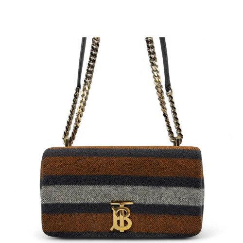 Burberry Small Lola Crossbody Bag House Check Brown Black Grey