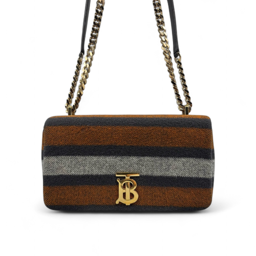 Burberry Small Lola Crossbody Bag House Check Brown Black Grey
