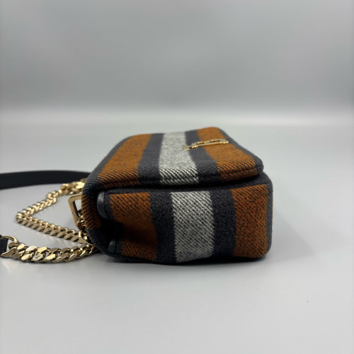 Burberry Small Lola Crossbody Bag House Check Brown Black Grey