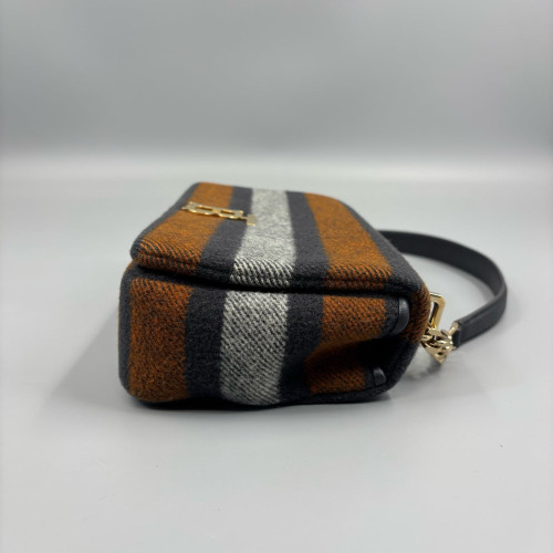 Burberry Small Lola Crossbody Bag House Check Brown Black Grey