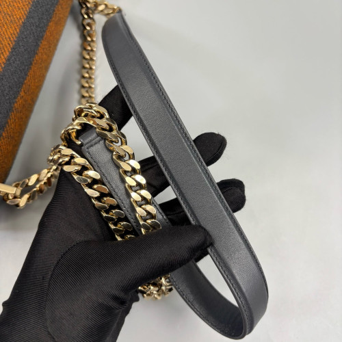 Burberry Small Lola Crossbody Bag House Check Brown Black Grey