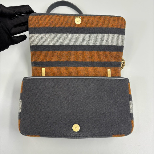Burberry Small Lola Crossbody Bag House Check Brown Black Grey