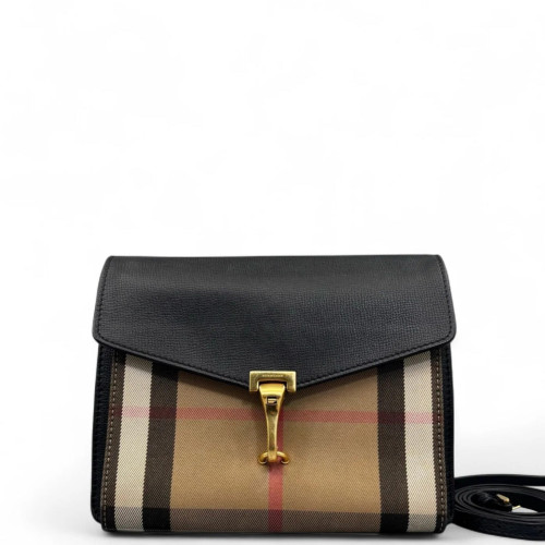 Burberry Baby Macken Crossbody Bag House Check Black Khaki