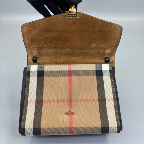 Burberry Baby Macken Crossbody Bag House Check Black Khaki