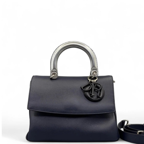 Dior Small Be Dior Flap Calfskin Navy Silver