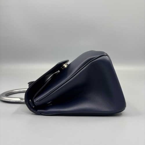 Dior Small Be Dior Flap Calfskin Navy Silver