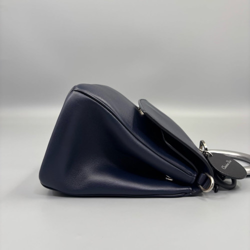 Dior Small Be Dior Flap Calfskin Navy Silver