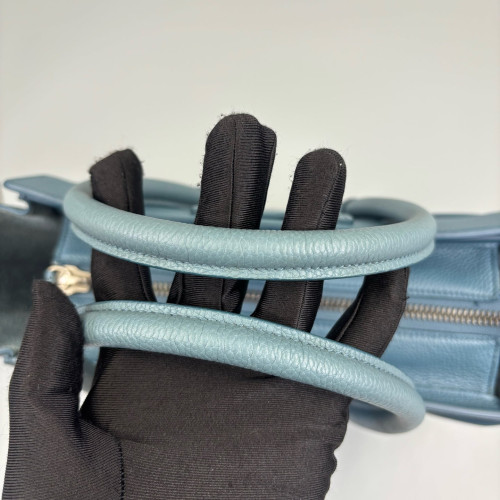 Celine Micro Luggage Grained Calfskin Blue