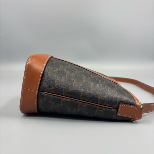 Celine Triomphe Bucket Bag Small Triomphe Brown Black