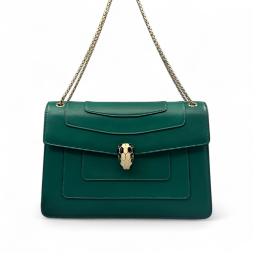 Bvlgari Large Serpenti Forever Shoulder Bag Smooth Calfskin Green