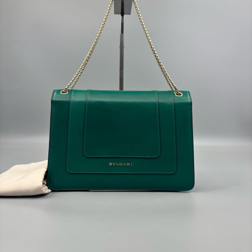 Bvlgari Large Serpenti Forever Shoulder Bag Smooth Calfskin Green