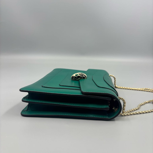 Bvlgari Large Serpenti Forever Shoulder Bag Smooth Calfskin Green