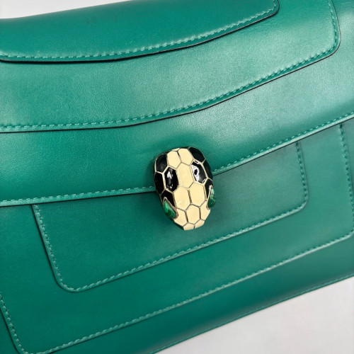 Bvlgari Large Serpenti Forever Shoulder Bag Smooth Calfskin Green
