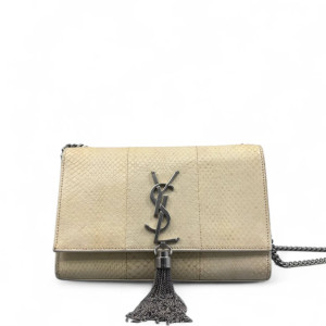 Yves Saint Laurent Small Kate Crossbody Bag Snakeskin Beige