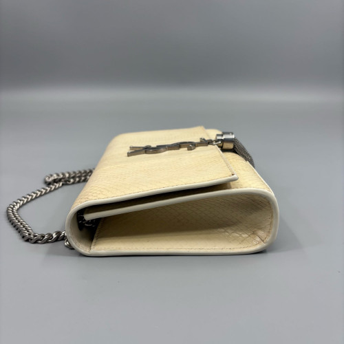Yves Saint Laurent Small Kate Crossbody Bag Snakeskin Beige