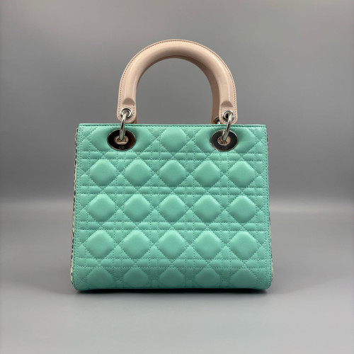 Dior Medium Lady Dior Lambskin Green Beige Black