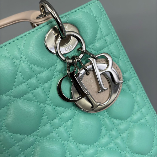 Dior Medium Lady Dior Lambskin Green Beige Black