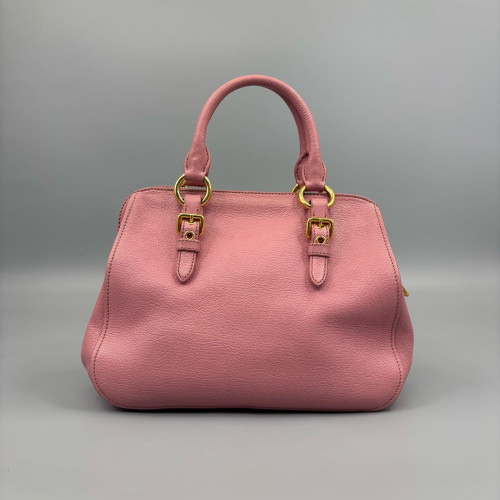 Miu Miu Two-Way Bag Grained Calfskin Pink