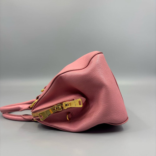 Miu Miu Two-Way Bag Grained Calfskin Pink