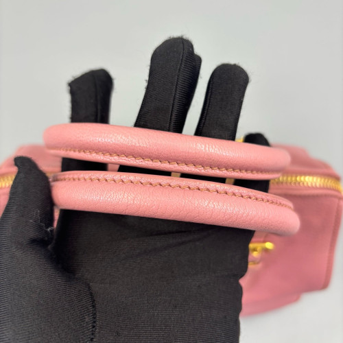 Miu Miu Two-Way Bag Grained Calfskin Pink