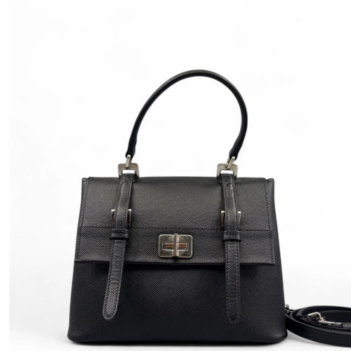 Prada Handbag Saffiano Calfskin Black