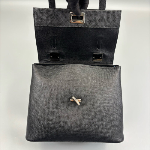 Prada Handbag Saffiano Calfskin Black