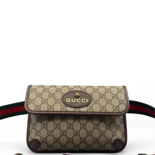 Gucci Web Neo Vintage Belt Bag GG Supreme Monogram Brown Green Gucci Web Neo Vintage Belt Bag GG Supreme Monogram Brown Green