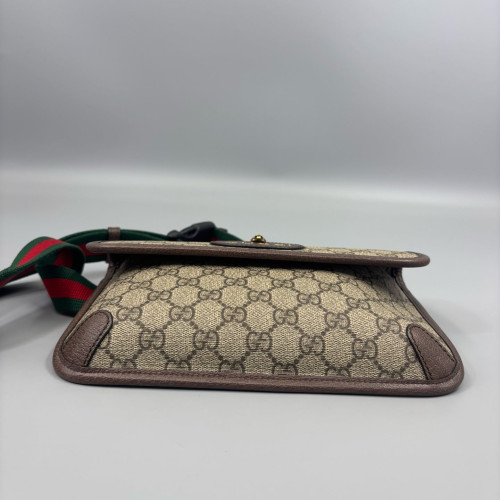 Gucci Web Neo Vintage Belt Bag GG Supreme Monogram Brown Green Gucci Web Neo Vintage Belt Bag GG Supreme Monogram Brown Green