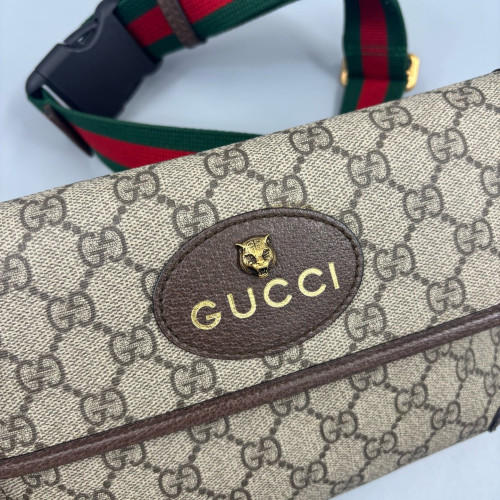 Gucci Web Neo Vintage Belt Bag GG Supreme Monogram Brown Green Gucci Web Neo Vintage Belt Bag GG Supreme Monogram Brown Green