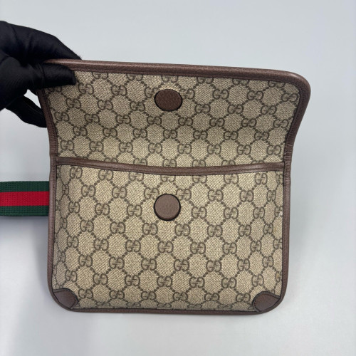 Gucci Web Neo Vintage Belt Bag GG Supreme Monogram Brown Green Gucci Web Neo Vintage Belt Bag GG Supreme Monogram Brown Green