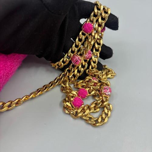 Chanel Quilted Mini Square Flap Tweed Pink