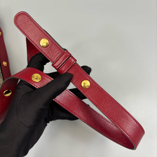 Gucci Medium Horsebit 1955 GG Monogram Beige Red
